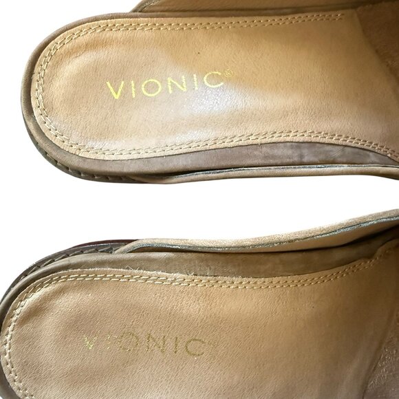 Vionic 'Reagan'  Brown Nubuck Tassled Mules NWOB Sz11 - Picture 5 of 9